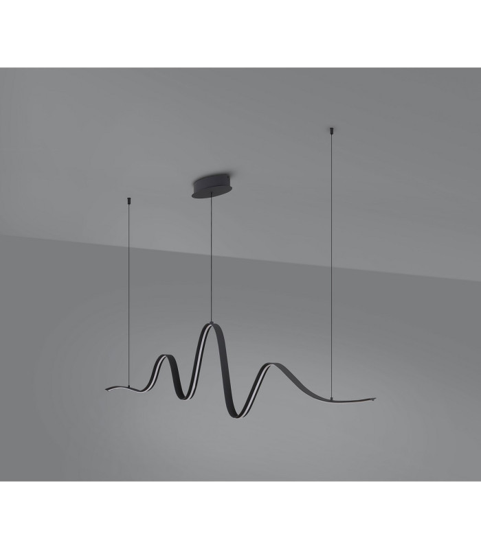 Albany Wave Pendant 1 x 34W LED Triac Dimmable 3000K 2000lm Dark Grey -11