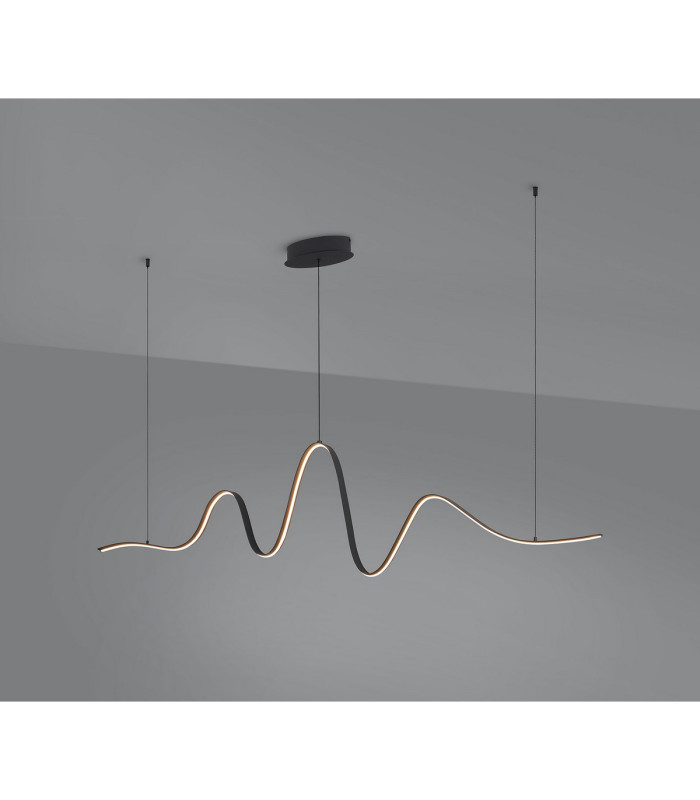 Albany Wave Pendant 1 x 34W LED Triac Dimmable 3000K 2000lm Dark Grey -12