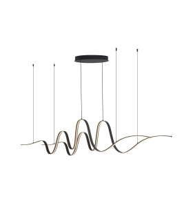 Albany Double Wave Pendant 1 x 65W LED Triac Dimmable 3000K 3600lm Dark Grey -1