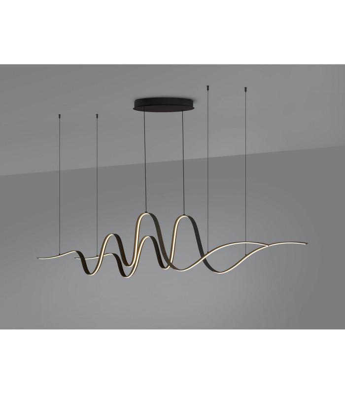 Albany Double Wave Pendant 1 x 65W LED Triac Dimmable 3000K 3600lm Dark Grey -3