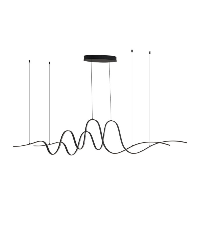 Albany Double Wave Pendant 1 x 65W LED Triac Dimmable 3000K 3600lm Dark Grey -10