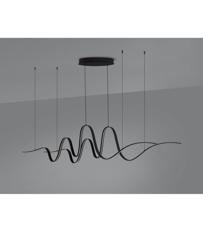 Albany Double Wave Pendant 1 x 65W LED Triac Dimmable 3000K 3600lm Dark Grey -11