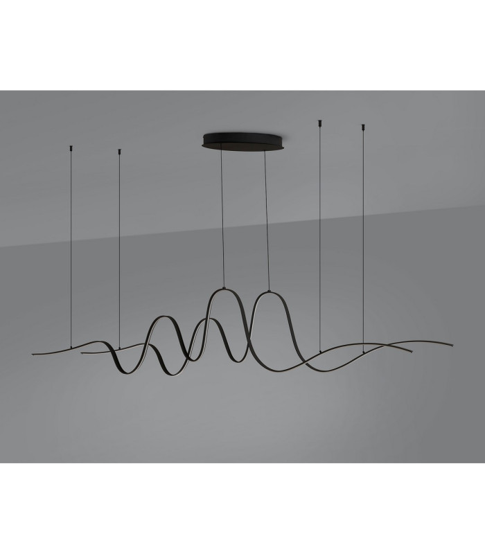 Albany Double Wave Pendant 1 x 65W LED Triac Dimmable 3000K 3600lm Dark Grey -13