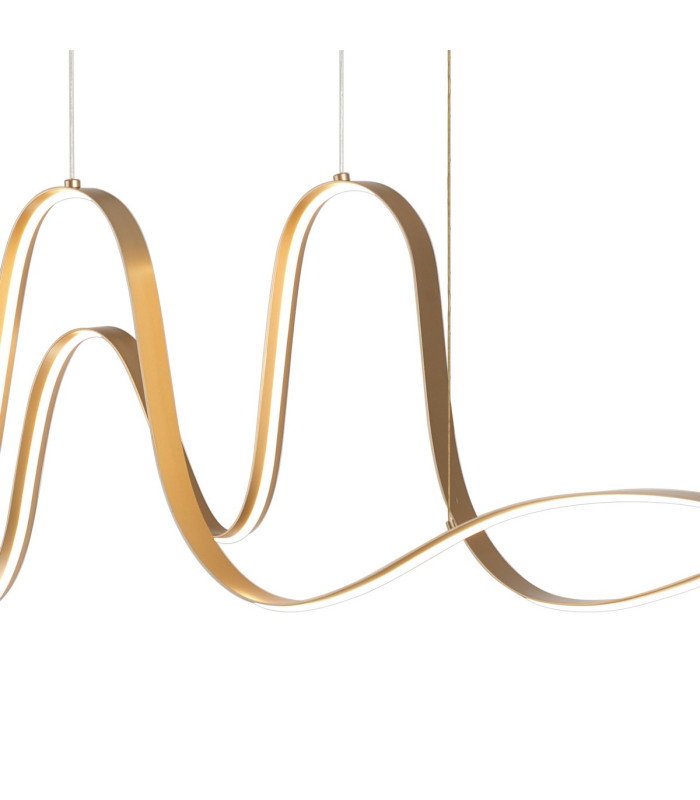 Albany Double Wave Pendant 1 x 65W LED Triac Dimmable 3000K 3600lm Gold -8