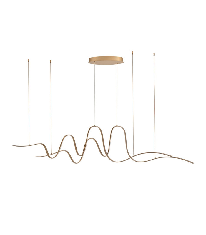 Albany Double Wave Pendant 1 x 65W LED Triac Dimmable 3000K 3600lm Gold -9