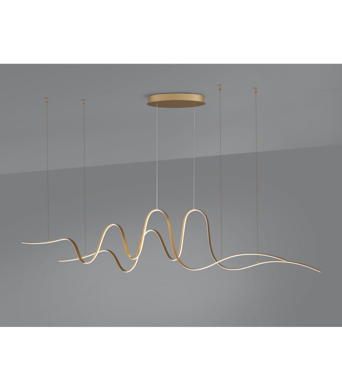 Albany Double Wave Pendant 1 x 65W LED Triac Dimmable 3000K 3600lm Gold -11
