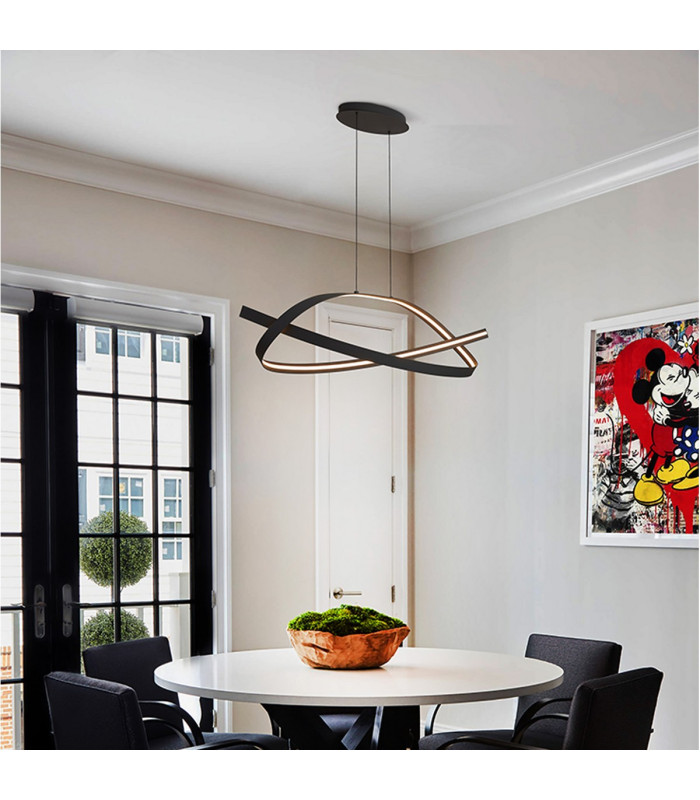 Albany Loop Pendant 1 x 36W LED Triac Dimmable 3000K 2400lm Dark Grey -4