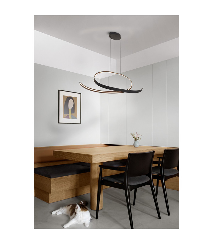 Albany Loop Pendant 1 x 36W LED Triac Dimmable 3000K 2400lm Dark Grey -5