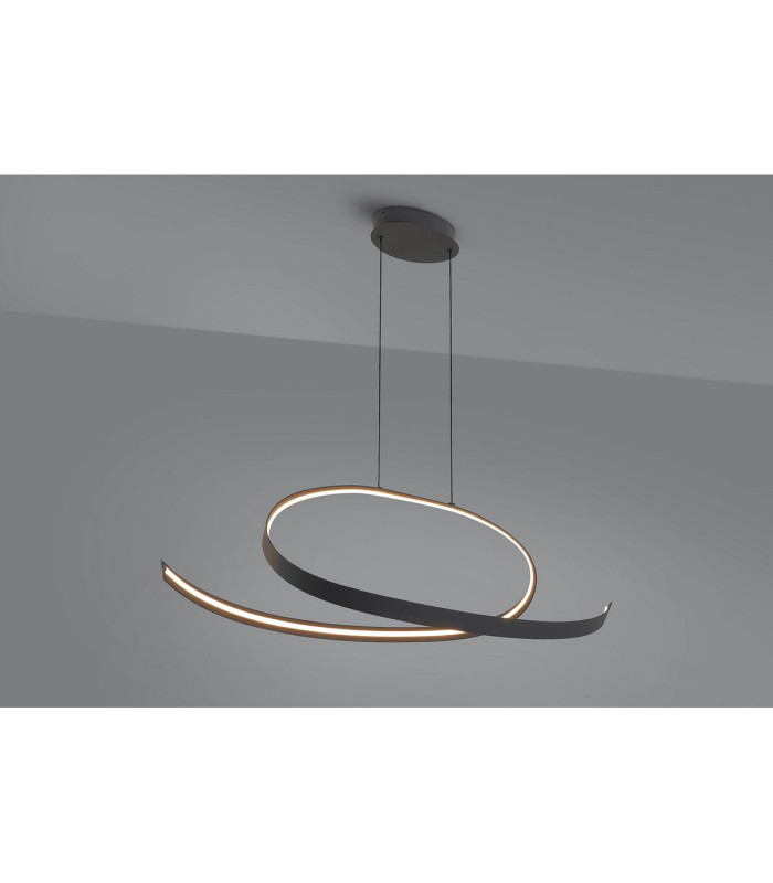 Albany Loop Pendant 1 x 36W LED Triac Dimmable 3000K 2400lm Dark Grey -13