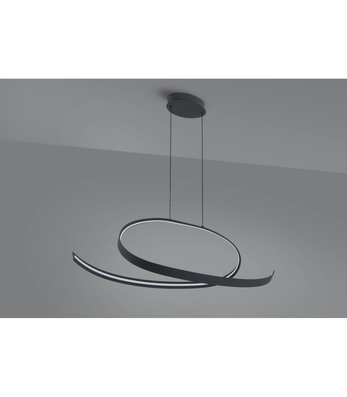 Albany Loop Pendant 1 x 36W LED Triac Dimmable 3000K 2400lm Dark Grey -14