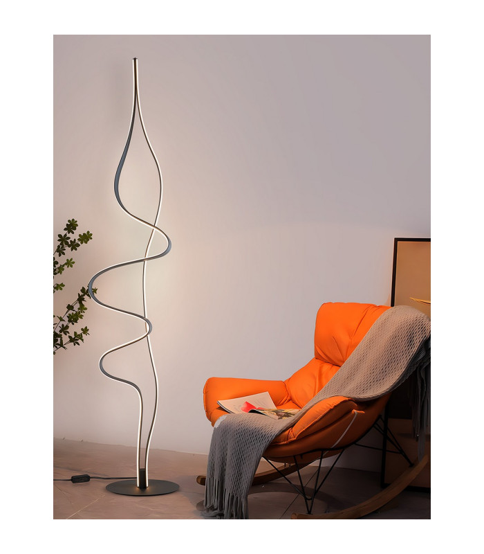 Albany Floor Lamp 1 x 45W LED Inline Floor Dimmer 3000K 3000lm Dark Grey -4