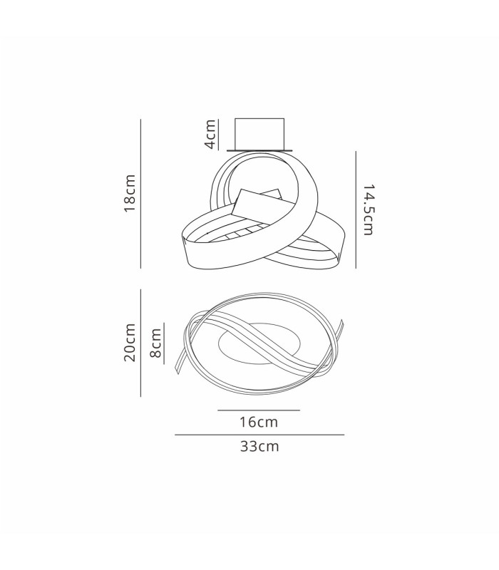 Albany Loop Wall Light 1 x 13W LED Triac Dimmable 3000K 770lm Dark Grey -2