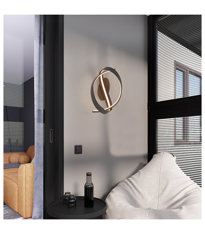 Albany Loop Wall Light 1 x 13W LED Triac Dimmable 3000K 770lm Dark Grey -4