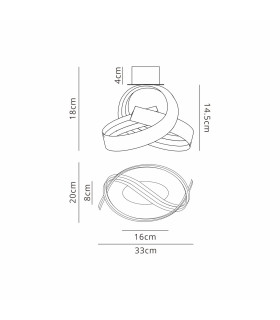 Albany Loop Wall Light 1 x 13W LED Triac Dimmable 3000K 770lm Gold -2