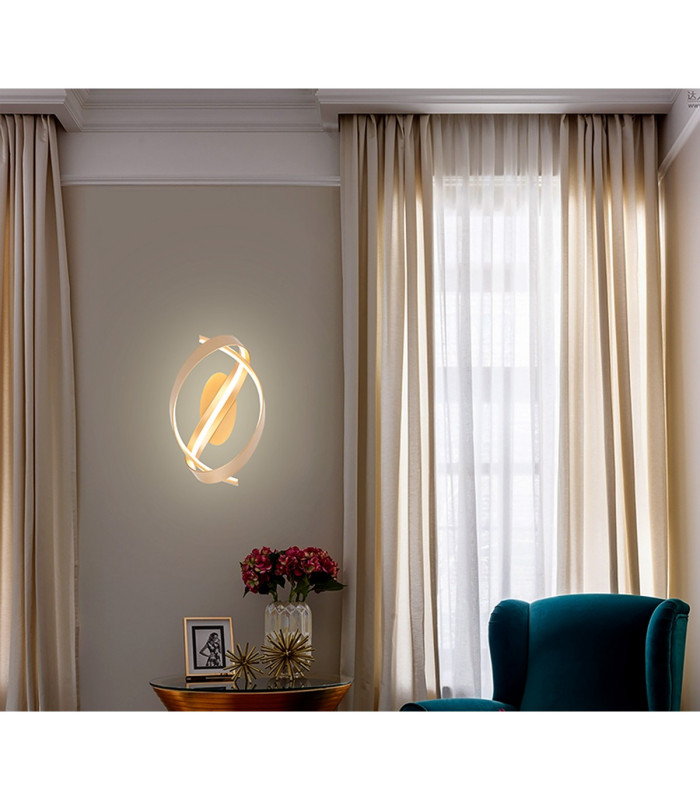 Albany Loop Wall Light 1 x 13W LED Triac Dimmable 3000K 770lm Gold -5