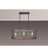 Buffalo Linear Pendant/Semi Flush 6 Light E27 Satin Black / Painted Gold-3