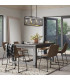 Buffalo Linear Pendant/Semi Flush 6 Light E27 Satin Black / Painted Gold-4