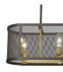 Buffalo Linear Pendant/Semi Flush 6 Light E27 Satin Black / Painted Gold-8