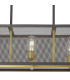 Buffalo Linear Pendant/Semi Flush 6 Light E27 Satin Black / Painted Gold-9
