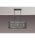 Buffalo Linear Pendant/Semi Flush 6 Light E27 Satin Black / Painted Gold-14