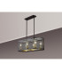 Buffalo Linear Pendant/Semi Flush 6 Light E27 Satin Black / Painted Gold-15