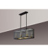 Buffalo Linear Pendant/Semi Flush 6 Light E27 Satin Black / Painted Gold-16