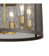 Buffalo 50cm Round Pendant/Semi Flush 6 Light E27 Satin Black / Painted Gold-7