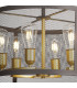 Buffalo 50cm Round Pendant/Semi Flush 6 Light E27 Satin Black / Painted Gold-10