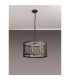 Buffalo 50cm Round Pendant/Semi Flush 6 Light E27 Satin Black / Painted Gold-12