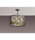 Buffalo 50cm Round Pendant/Semi Flush 6 Light E27 Satin Black / Painted Gold-13
