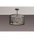 Buffalo 50cm Round Pendant/Semi Flush 6 Light E27 Satin Black / Painted Gold-14