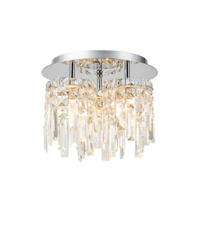 Wayland 30cm Flush Ceiling Light 3 x G9 IP44 Polished Chrome/Crystal-1
