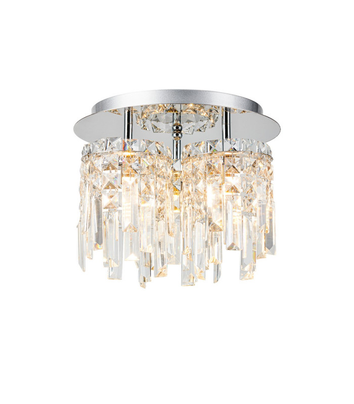 Wayland 30cm Flush Ceiling Light 3 x G9 IP44 Polished Chrome/Crystal-1