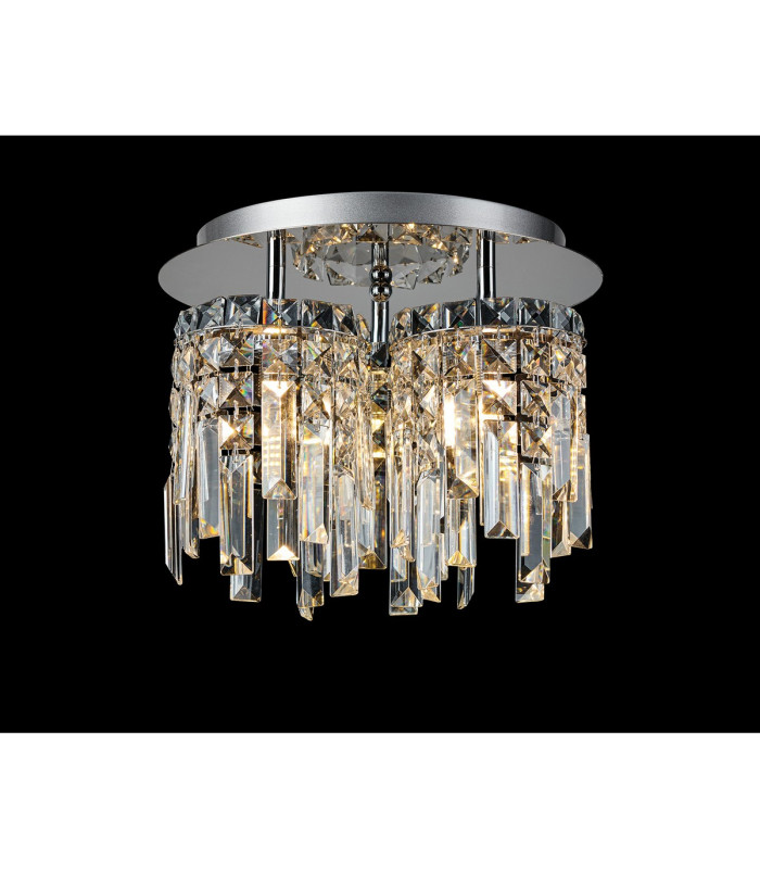 Wayland 30cm Flush Ceiling Light 3 x G9 IP44 Polished Chrome/Crystal-3