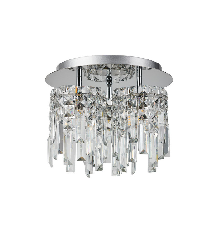 Wayland 30cm Flush Ceiling Light 3 x G9 IP44 Polished Chrome/Crystal-4