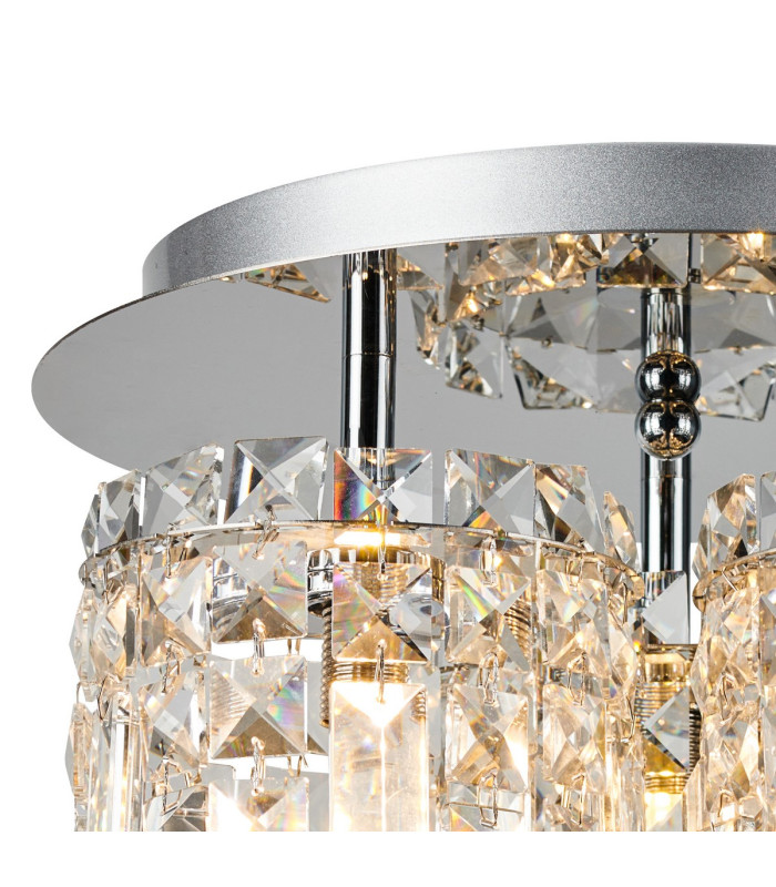 Wayland 30cm Flush Ceiling Light 3 x G9 IP44 Polished Chrome/Crystal-5
