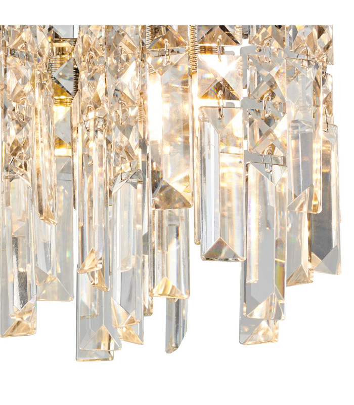 Wayland 30cm Flush Ceiling Light 3 x G9 IP44 Polished Chrome/Crystal-6