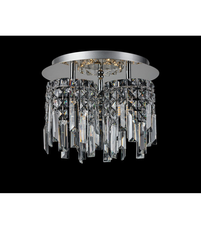 Wayland 30cm Flush Ceiling Light 3 x G9 IP44 Polished Chrome/Crystal-7