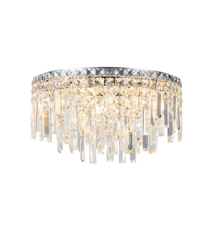 Wayland 45cm Flush Ceiling Light 9 x G9 IP44 Polished Chrome/Crystal-1