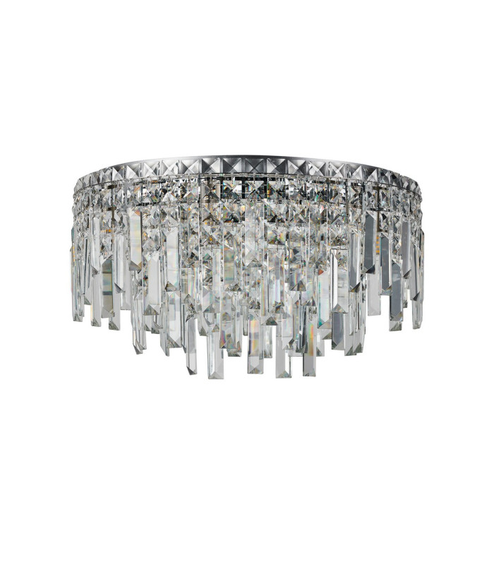 Wayland 45cm Flush Ceiling Light 9 x G9 IP44 Polished Chrome/Crystal-3