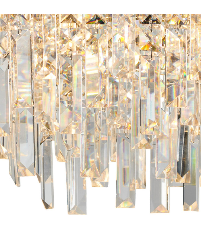 Wayland 45cm Flush Ceiling Light 9 x G9 IP44 Polished Chrome/Crystal-5