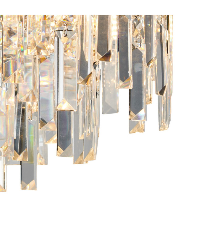 Wayland 45cm Flush Ceiling Light 9 x G9 IP44 Polished Chrome/Crystal-6