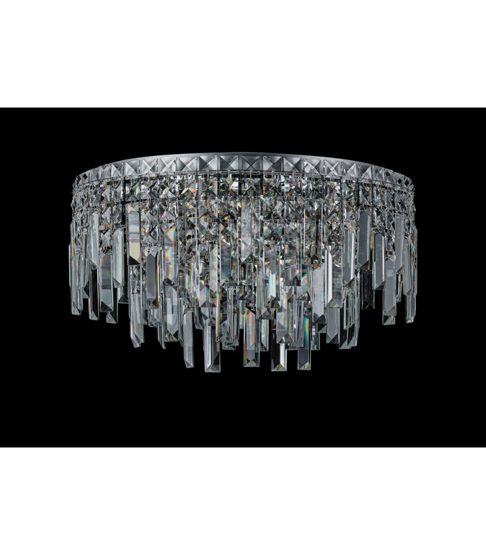 Wayland 45cm Flush Ceiling Light 9 x G9 IP44 Polished Chrome/Crystal-7