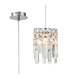 Wayland 13cm Pendant 1 x G9 IP44 Polished Chrome/Crystal-1