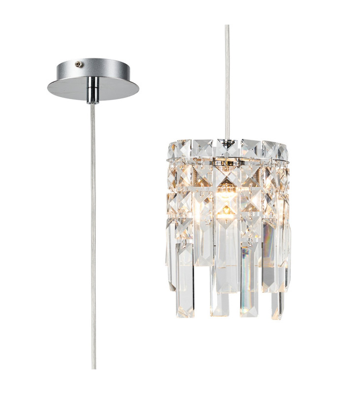 Wayland 13cm Pendant 1 x G9 IP44 Polished Chrome/Crystal-1