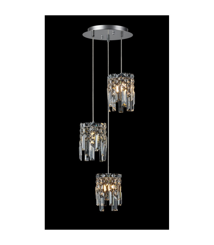 Wayland 29cm Pendant 3 x G9 IP44 Polished Chrome/Crystal-3