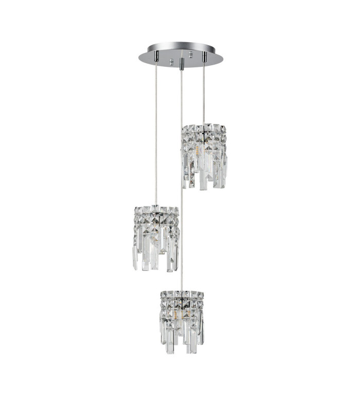 Wayland 29cm Pendant 3 x G9 IP44 Polished Chrome/Crystal-4