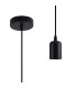 Argyle 10cm 2m 1 Light Pendant Black/Black Braided Cable E27 Max 60W c/w Ceiling Bracket & Deeper Shade Ring-1