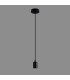 Argyle 10cm 2m 1 Light Pendant Black/Black Braided Cable E27 Max 60W c/w Ceiling Bracket & Deeper Shade Ring-3