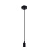 Argyle 10cm 2m 1 Light Pendant Black/Black Braided Cable E27 Max 60W c/w Ceiling Bracket & Deeper Shade Ring-4